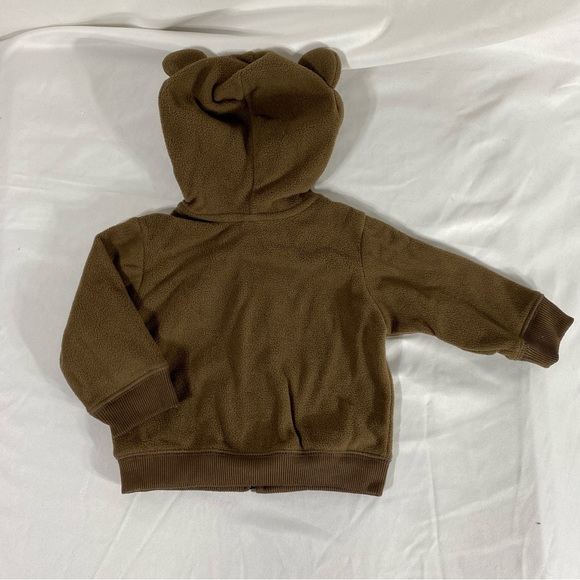 Old Navy Baby Fleece Bear Ears Hoodie Zip-Up Jacket - Picture 3 of 7